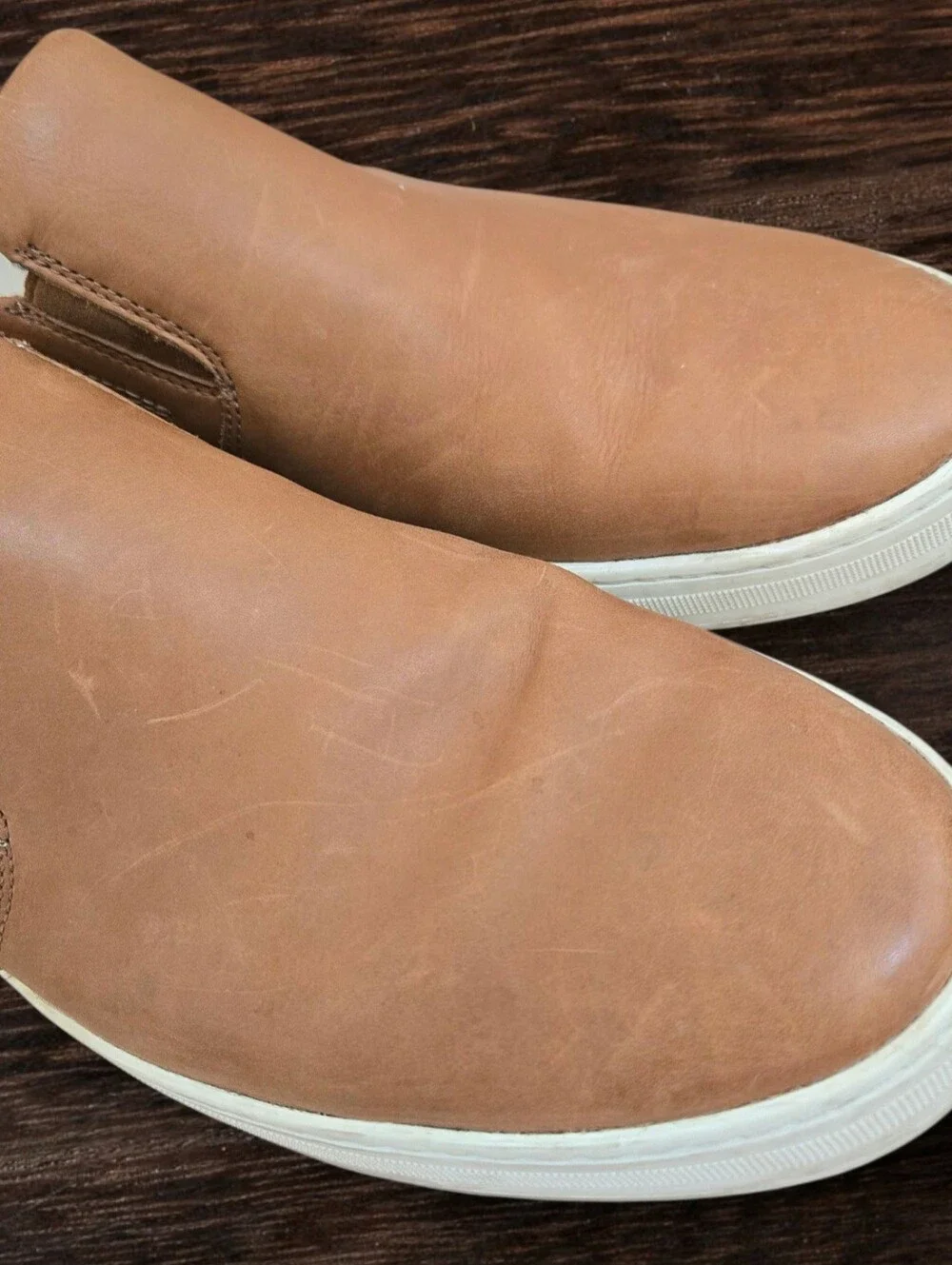 Sorel Caribou Mod Slip-On Leather Sneakers tan/brown waterproof leather Sz 12